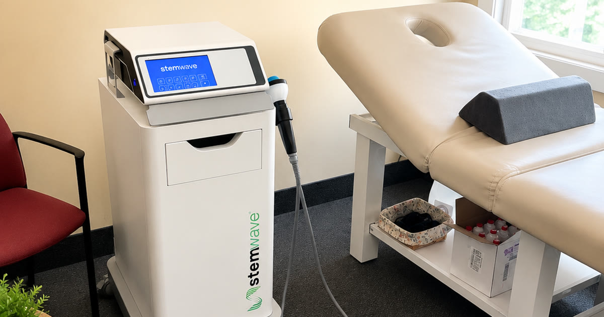 StemWave acoustic wave therapy treatment room at Total Wellness Chiropractic in Bowie, MD