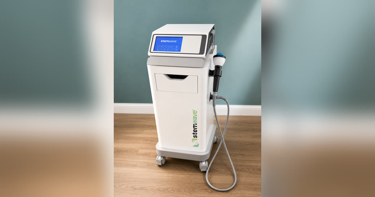 StemWave acoustic wave therapy unit with treatment handpiece at Total Wellness Chiropractic in Bowie, Maryland